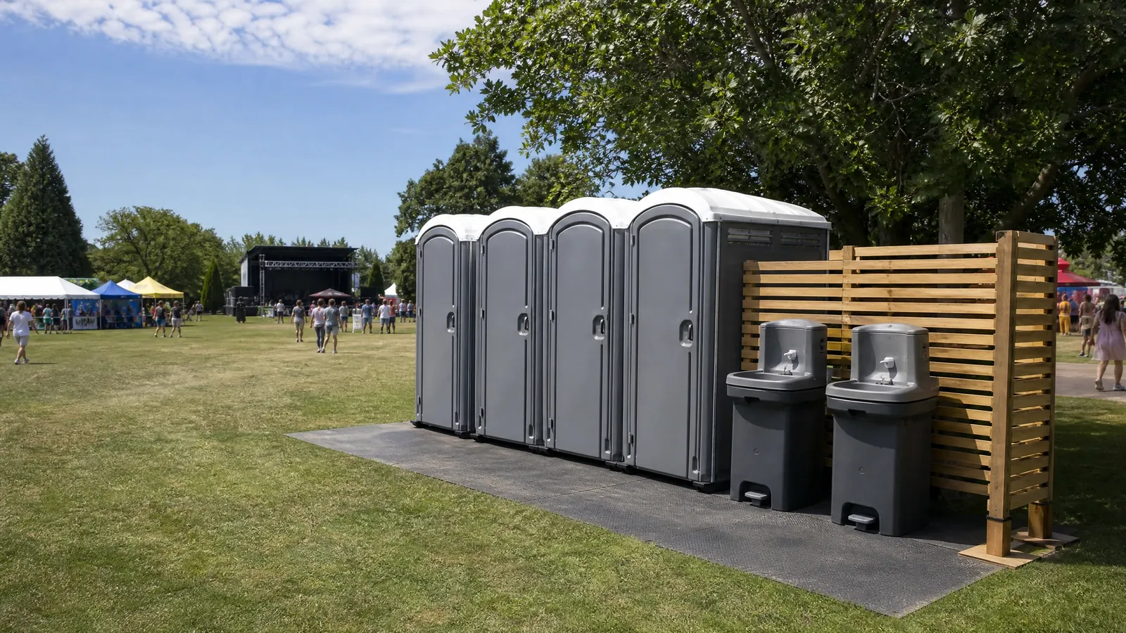 Inclusive access, planned from the start portable sanitation setup